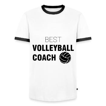 Meilleur entraîneur de volley-ball | Sport Coach Cadeaux - T-shirt contrasté Homme - blanc/noir - Devant - AI Model Female 172 light (172cm) & AI Model Male 178 dark (178cm)