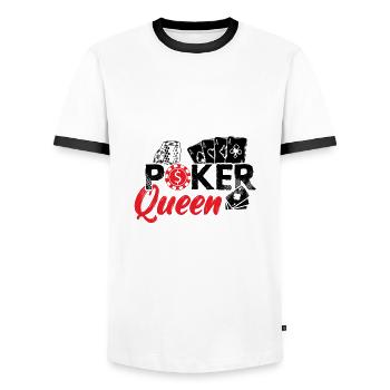 Poker women girls | Poker Poker Face Gifts - Men's Ringer Shirt - white/black - Front - AI Model Female 172 light (172cm) & AI Model Male 178 dark (178cm)