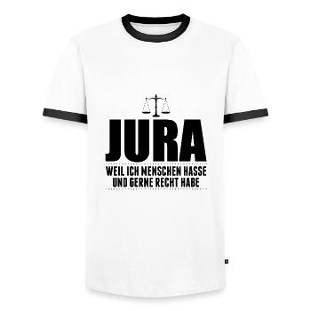 Jura Studenten | Anwalt Anwälte Recht BGB Geschenk - Männer Kontrast-T-Shirt - Weiß/Schwarz - Vorne - AI Model Female 172 light (172cm) & AI Model Male 178 dark (178cm)