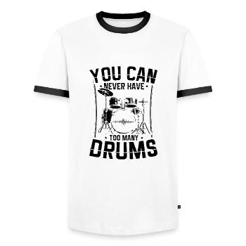 Schlagzeuger | Schlagzeug Drummer Musik Geschenke - Männer Kontrast-T-Shirt - Weiß/Schwarz - Vorne - AI Model Female 172 light (172cm) & AI Model Male 178 dark (178cm)