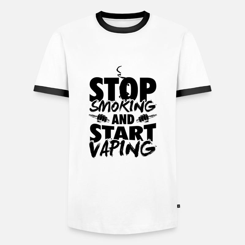 Vape | Vaping Vapen E-Cigarette Gift - T-shirt contrasté Homme - blanc/noir