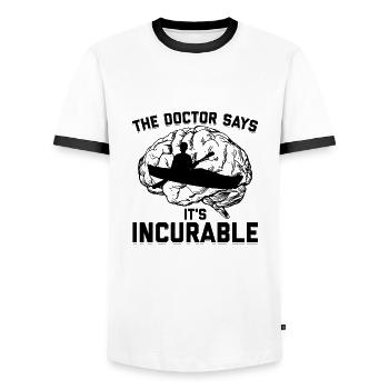 Kayak sayings | Canoe rowing rower gifts - Men's Ringer Shirt - white/black - Front - AI Model Female 172 light (172cm) & AI Model Male 178 dark (178cm)