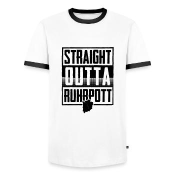 Ruhrpott | NRW Nordrhein Westfalen Pott Geschenke - Männer Kontrast-T-Shirt - Weiß/Schwarz - Vorne - AI Model Female 172 light (172cm) & AI Model Male 178 dark (178cm)