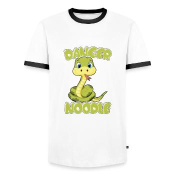 Snakes Pets | Snake Reptile Gifts - Men's Ringer Shirt - white/black - Front - AI Model Female 172 light (172cm) & AI Model Male 178 dark (178cm)