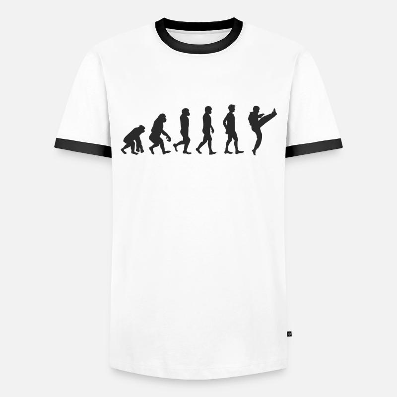 Evolution Karate - T-shirt contrasté Homme - blanc/noir