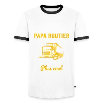 Je suis un papa routier cadeau routier chauffeur - T-shirt contrasté Homme - blanc/noir - Devant - AI Model Female 172 light (172cm) & AI Model Male 178 dark (178cm)