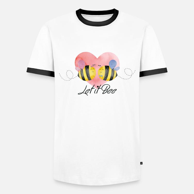 Let it Bee - Men's Ringer Shirt - white/black