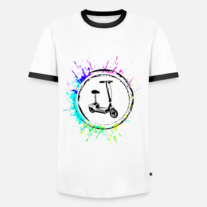 E-scooter Icon E Scooter - Men's Ringer Shirt - white/black