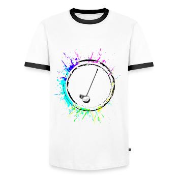 Golf Sport Symbol - Männer Kontrast-T-Shirt - Weiß/Schwarz - Vorne - AI Model Female 172 light (172cm) & AI Model Male 178 dark (178cm)