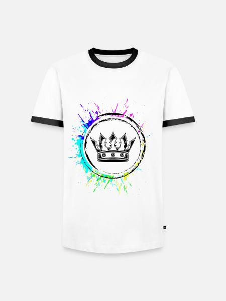 Krone Royal - Männer Kontrast-T-Shirt - Weiß/Schwarz