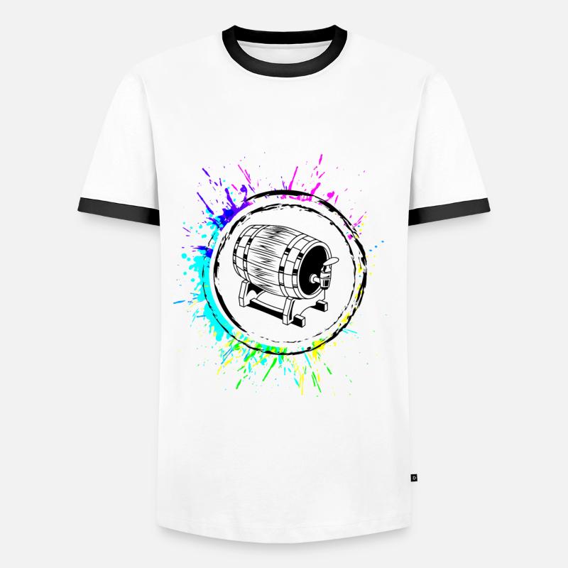 Bierfass Bier Brauerei - Männer Kontrast-T-Shirt - Weiß/Schwarz