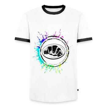 Croissant Symbol - Männer Kontrast-T-Shirt - Weiß/Schwarz - Vorne - AI Model Female 172 light (172cm) & AI Model Male 178 dark (178cm)