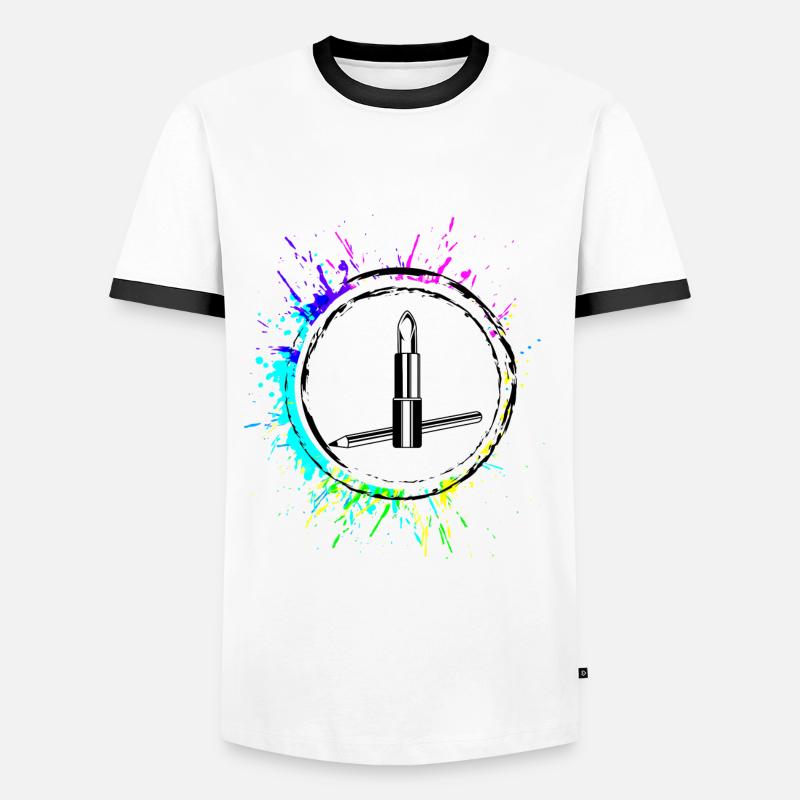 Make Up Cosmetics Icon - Men's Ringer Shirt - white/black