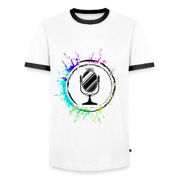 Mirror Icon Silhouette - Men's Ringer Shirt - white/black - Front - AI Model Female 172 light (172cm) & AI Model Male 178 dark (178cm)