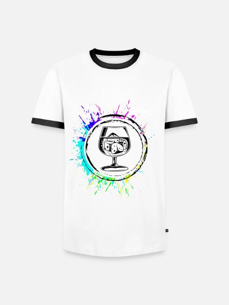 Whisky Icon - Männer Kontrast-T-Shirt - Weiß/Schwarz