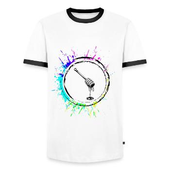 Bâton ciseau icône apiculteur - T-shirt contrasté Homme - blanc/noir - Devant - AI Model Female 172 light (172cm) & AI Model Male 178 dark (178cm)