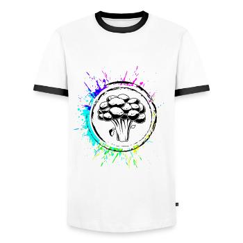 Brocoli Légumes - T-shirt contrasté Homme - blanc/noir - Devant - AI Model Female 172 light (172cm) & AI Model Male 178 dark (178cm)