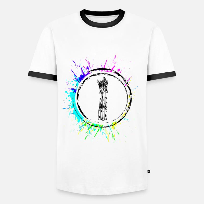 Spargel icon - Männer Kontrast-T-Shirt - Weiß/Schwarz