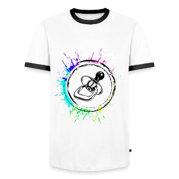 Schnuller Icon Symbol Bunt - Männer Kontrast-T-Shirt - Weiß/Schwarz - Vorne - AI Model Female 172 light (172cm) & AI Model Male 178 dark (178cm)