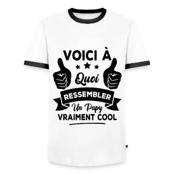 Voici à quoi ressembler un papy vraiment cool - T-shirt contrasté Homme - blanc/noir - Devant - AI Model Female 172 light (172cm) & AI Model Male 178 dark (178cm)