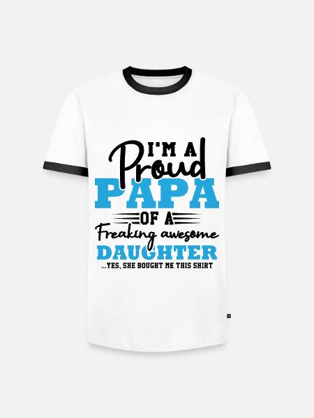 Estoy orgulloso de ser el padre de una gran niña - Camiseta contraste hombre - blanca/negro