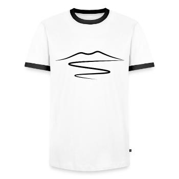 Mount Vesuvius - Men's Ringer Shirt - white/black - Front - AI Model Female 172 light (172cm) & AI Model Male 178 dark (178cm)