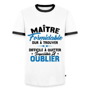 Maître Formidable Idée Cadeau Maître D'école - T-shirt contrasté Homme - blanc/noir - Devant - AI Model Female 172 light (172cm) & AI Model Male 178 dark (178cm)