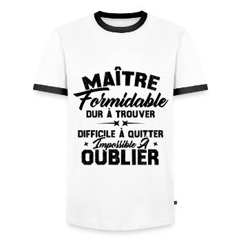 Maître Formidable Idée Cadeau Maître D'école - T-shirt contrasté Homme - blanc/noir - Devant - AI Model Female 172 light (172cm) & AI Model Male 178 dark (178cm)