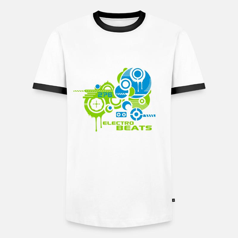 ELECTRO BEATS TECHNO TRANCE - Männer Kontrast-T-Shirt - Weiß/Schwarz