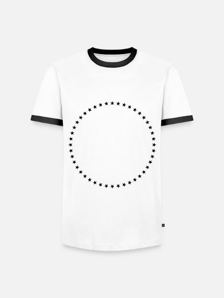 Star Circle Geometry - Men's Ringer Shirt - white/black