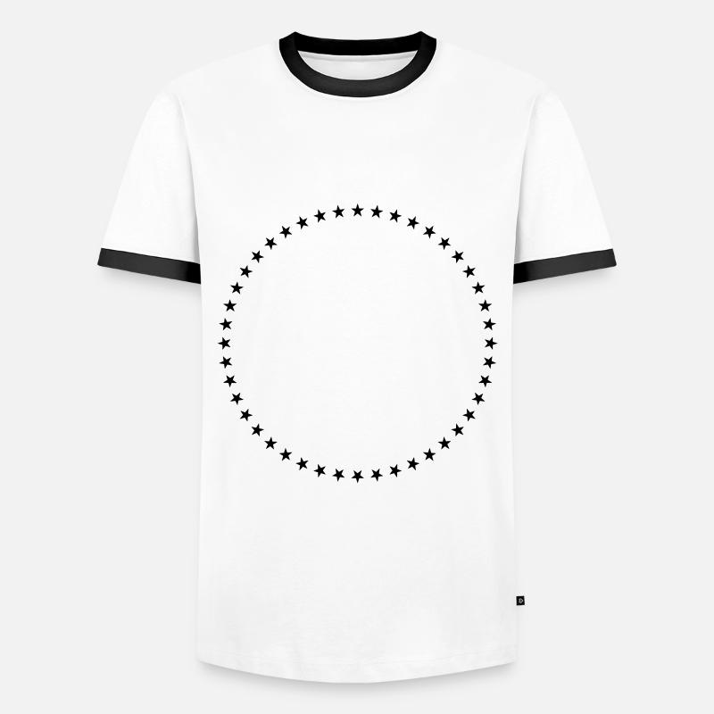 Sterne Kreis Geometrie - Männer Kontrast-T-Shirt - Weiß/Schwarz