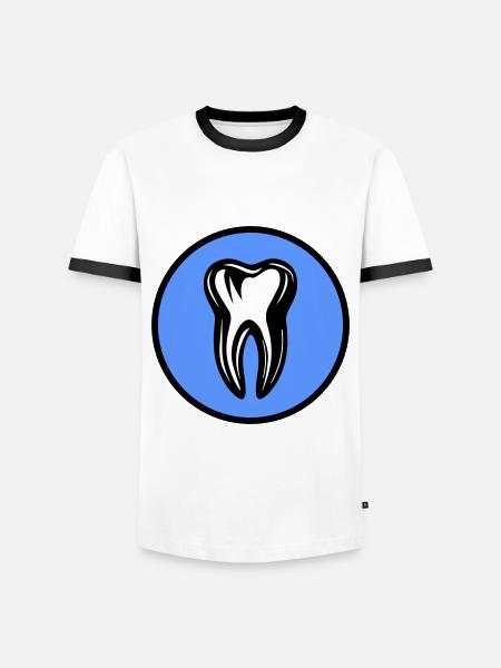Zahn Zahnarzt Symbol - Männer Kontrast-T-Shirt - Weiß/Schwarz