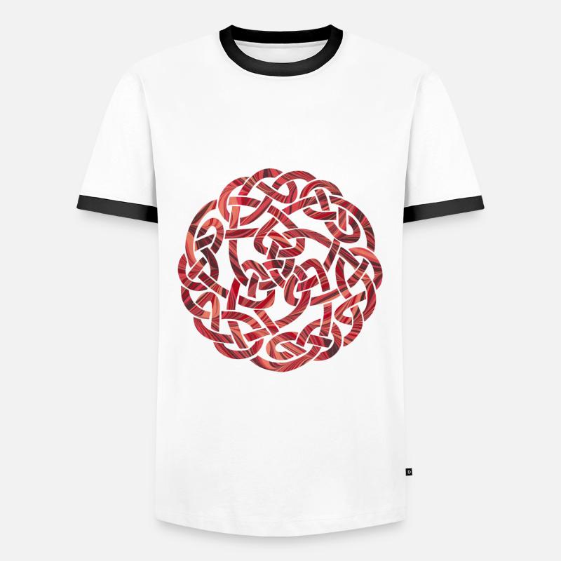 Celtic knot 5 e 18 - Men's Ringer Shirt - white/black