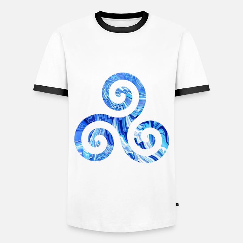 keltisches symbol 1 e 80 - Männer Kontrast-T-Shirt - Weiß/Schwarz