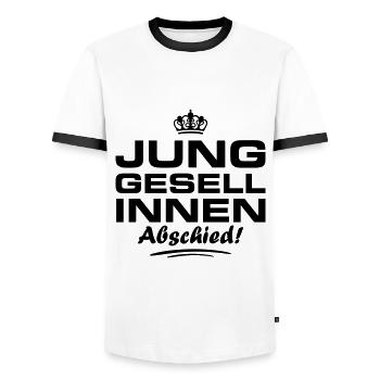 Junggesellinnen Abschied Jga - Männer Kontrast-T-Shirt - Weiß/Schwarz - Vorne - AI Model Female 172 light (172cm) & AI Model Male 178 dark (178cm)