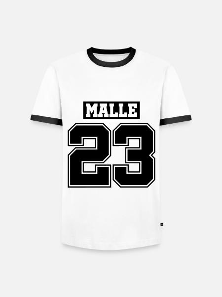 Malle 23 - Männer Kontrast-T-Shirt - Weiß/Schwarz