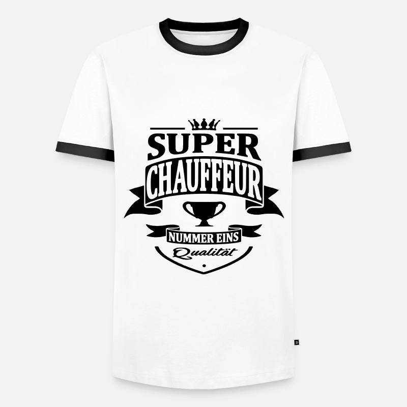 chauffeur nummer eins - Männer Kontrast-T-Shirt - Weiß/Schwarz
