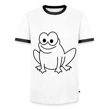 Frog Comic Animal - Men's Ringer Shirt - white/black - Front - AI Model Female 172 light (172cm) & AI Model Male 178 dark (178cm)