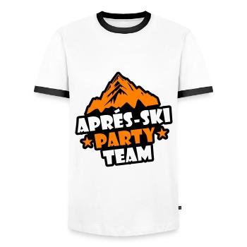 Apres Ski Party Team - Männer Kontrast-T-Shirt - Weiß/Schwarz - Vorne - AI Model Female 172 light (172cm) & AI Model Male 178 dark (178cm)
