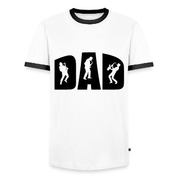 Saxophonist Saxophone Papa - Men's Ringer Shirt - white/black - Front - AI Model Female 172 light (172cm) & AI Model Male 178 dark (178cm)