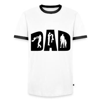 Papa et fille cadeau de la fête des pères - T-shirt contrasté Homme - blanc/noir - Devant - AI Model Female 172 light (172cm) & AI Model Male 178 dark (178cm)