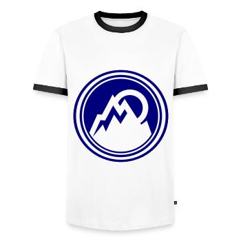Mountains Nature Icon Mountains - Men's Ringer Shirt - white/black - Front - AI Model Female 172 light (172cm) & AI Model Male 178 dark (178cm)