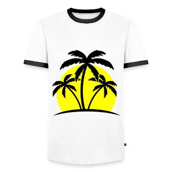 palmiers de plage - T-shirt contrasté Homme - blanc/noir - Devant - AI Model Female 172 light (172cm) & AI Model Male 178 dark (178cm)