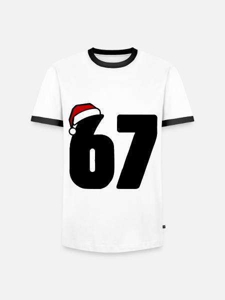 67 Numéro Noël - T-shirt contrasté Homme - blanc/noir