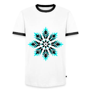 Schneeflocke Icon Winter - Männer Kontrast-T-Shirt - Weiß/Schwarz - Vorne - AI Model Female 172 light (172cm) & AI Model Male 178 dark (178cm)