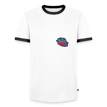 974 - Drapeau Lo Mahaveli - T-shirt contrasté Homme - blanc/noir - Devant - AI Model Female 172 light (172cm) & AI Model Male 178 dark (178cm)