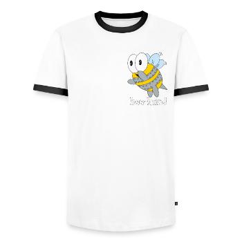 bee hard - Männer Kontrast-T-Shirt - Weiß/Schwarz - Vorne - AI Model Female 172 light (172cm) & AI Model Male 178 dark (178cm)