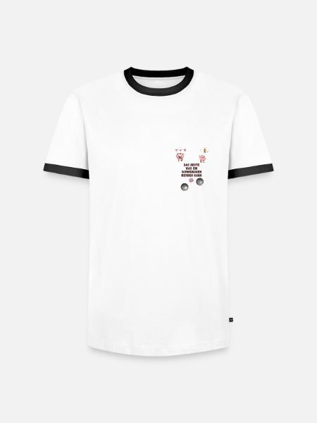 Boule schweinchen - Männer Kontrast-T-Shirt - Weiß/Schwarz