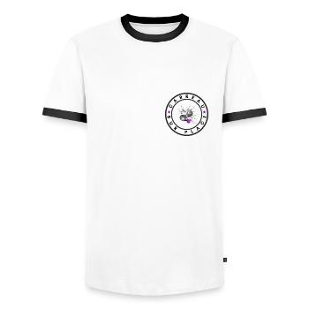 boule logo carreau sur place lila - T-shirt contrasté Homme - blanc/noir - Devant - AI Model Female 172 light (172cm) & AI Model Male 178 dark (178cm)