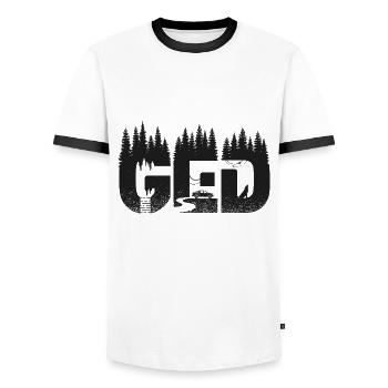 Mogst du mei Ged sein Patenonkel fragen Taufe Baby - Männer Kontrast-T-Shirt - Weiß/Schwarz - Vorne - AI Model Female 172 light (172cm) & AI Model Male 178 dark (178cm)